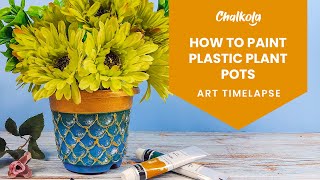 How To Paint Plastic Pots Using Acrylics Tutorial [upl. by Dimitris]