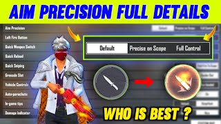 AIM PRECISION CONTROL SETTING FULL DETAILS  FREE FIRE PRO PLAYER SETTING 2021 [upl. by Ayotl]