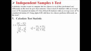 Independent Samples tTest [upl. by Engamrahc]