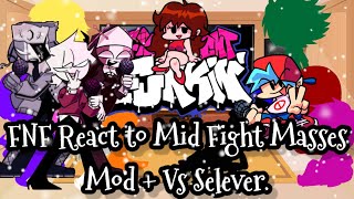 FNF React to Sarventes Mid Fight Masses Mod  Vs Selever FRIDAY NIGHT FUNKINElenaYT [upl. by Feltie482]