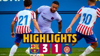 HIGHLIGHTS  Barça 31 Girona MEMPHIS DEBUT FOR BARÇA 🦁 [upl. by Rossen]