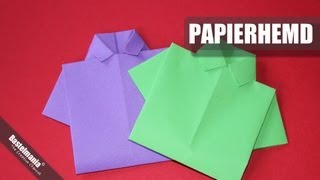 Papierhemd falten  Hemd  shirt  Origami [upl. by Imeaj]