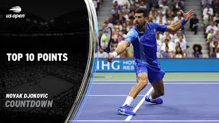 Novak Djokovic  Top 10 Points  2023 US Open [upl. by Neras711]