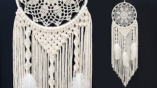 DIY Tutorial l Macrame Boho Dreamcatcher [upl. by Argyres]