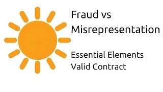 Fraud vs Misrepresentation  Other Essential Elements of a Valid Contract  CA CPT  CS amp CMA [upl. by Crosby646]