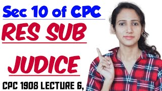 Section 10 of CPC  Res Sub Judice explained with case laws  CPC 1908 LECTURE 6 [upl. by Asor]