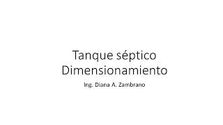 7 Tanque séptico  Dimensionamiento [upl. by Venola]