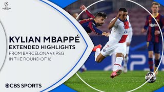 Kylian Mbappé Extended Highlights from Barcelona vs PSG  Round of 16  UCL on CBS Sports [upl. by Irahk]