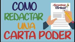 COMO REDACTAR UNA CARTA PODER [upl. by Malinin]