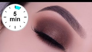 5 MINUTE Easy Brown Smokey Eye Tutorial  Eyelook for Hooded Eyes [upl. by Ng]