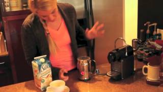 Nespresso Aeroccino Plus Frother Review Frothing Almond Milk [upl. by Helali]