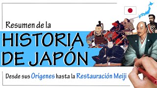 Historia de JAPÓN  Resumen  Desde sus orígenes hasta la RESTAURACIÓN MEIJI [upl. by Kantor]